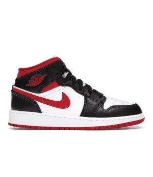 Scarpe ragazzi donna Nike Air Jordan 1 Mid bianco nero rosso