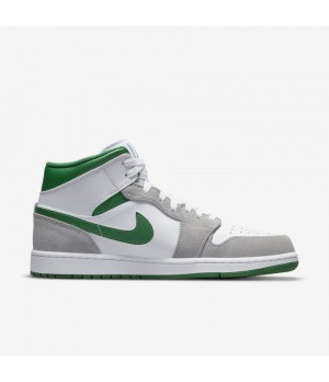 Scarpe uomo Nike Air Jordan 1 Mid SE bianco grigio verde