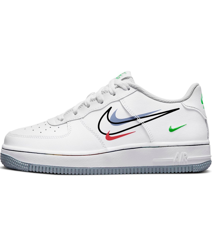 Sneakers ragazzi Nike Air Force 1 bianco multi swoosh